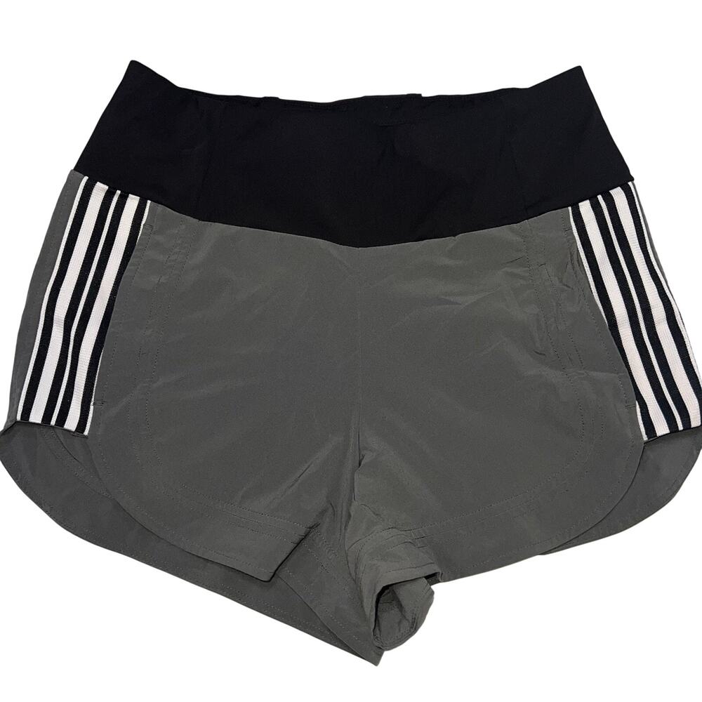 Athleta Ascender Shorts Womens Size 4 Gray Black Active Stretch Pockets Running
